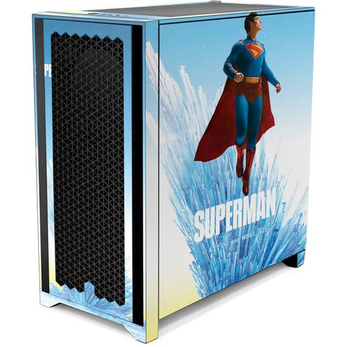 Superman 2025 Fortress of Solitude Classic Rise Corsair 4000D Tempered Glass Mid-Tower ATX Case Skin